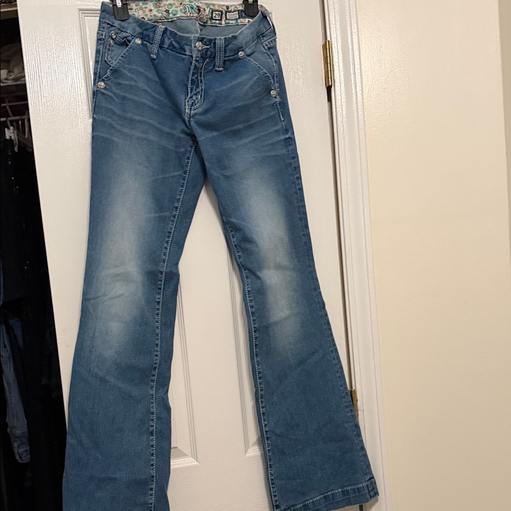 Miss Me Medium Blue Flare Jeans - Picture 3 of 3